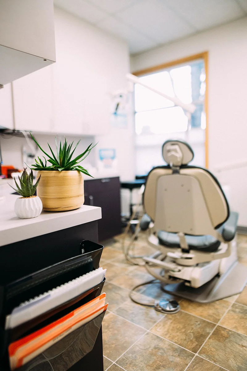 Another view of the treatment chair in the examination room at Burien Dental office in Burien, WA