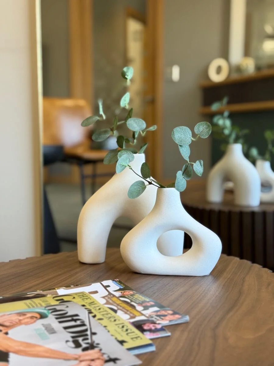 Burien Dental Coffee Table Decor with Magazines & Vase